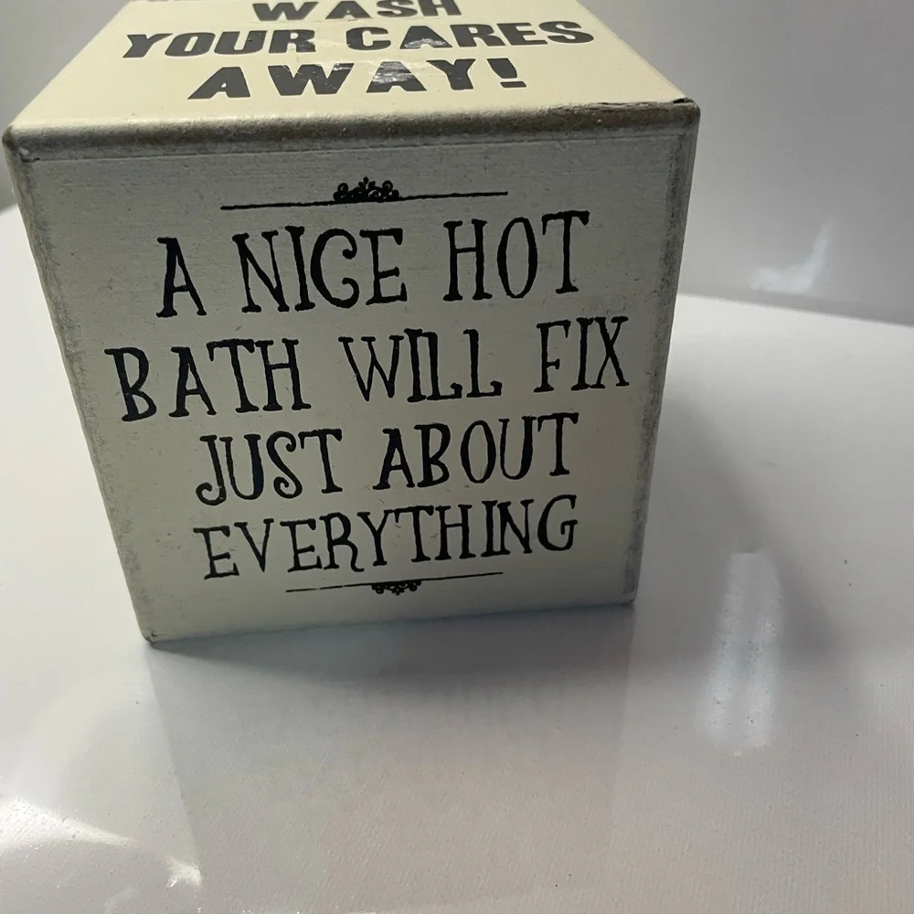 Sign Dice  Bathroom Block Cream and Black with sayings funny rare